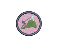 ITH Mountain Climber Patch Machine Embroidery Design, Patch embroidery design, Hiking patch design, In The Hoop Embroidery Design, Climbing