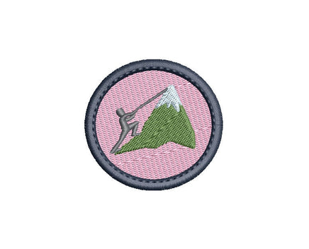 ITH Mountain Climber Patch Machine Embroidery Design, Patch embroidery design, Hiking patch design, In The Hoop Embroidery Design, Climbing