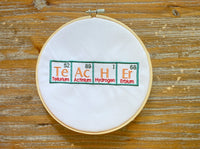 Teacher Periodic Table of Elements Machine Embroidery Design, teacher embroidery design, teacher embroidery gift, science embroidery design