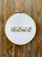 Small Teacher Machine Embroidery Design, Periodic Table of Elements embroidery design, science embroidery, 4x4 hoop, Teacher embroidery gift