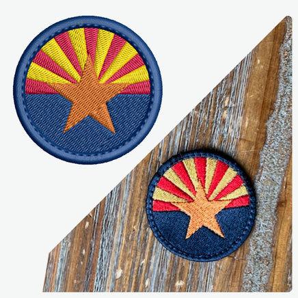 ITH Arizona Flag Patch Machine Embroidery Design, Arizona Patch embroidery design, Patch design, Flag patch, In The Hoop Embroidery Design
