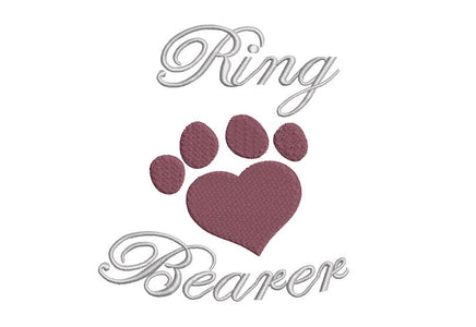 Dog Heart Paw Ring Bearer Machine Embroidery Designs, 3 Sizes, Dog wedding embroidery, Dog Ring Bearer embroidery design, Dog of Honor
