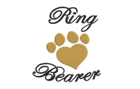 Dog Heart Paw Ring Bearer Machine Embroidery Designs, 3 Sizes, Dog wedding embroidery, Dog Ring Bearer embroidery design, Dog of Honor