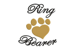 Dog Heart Paw Ring Bearer Machine Embroidery Designs, 3 Sizes, Dog wedding embroidery, Dog Ring Bearer embroidery design, Dog of Honor - sproutembroiderydesigns