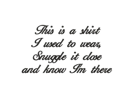 Memorial This is a Shirt Machine Embroidery Design, 2 sizes, Memorial embroidery design, shirt quilt embroidery design, 4x4 hop. 5x7 hoop