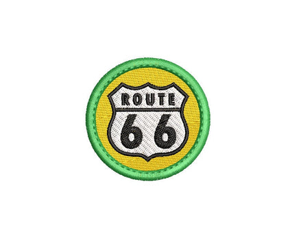 Route 66 Patch Machine Embroidery Design, Route 66 embroidery design, travel design, In The Hoop Embroidery Design