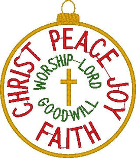 Christmas Faith Ornament Machine Embroidery Design-Small - sproutembroiderydesigns