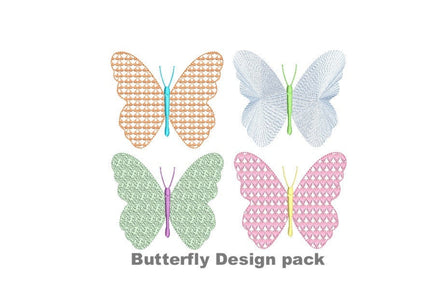 Butterfly Design Pack Embroidery Designs, 4 designs included - sproutembroiderydesigns