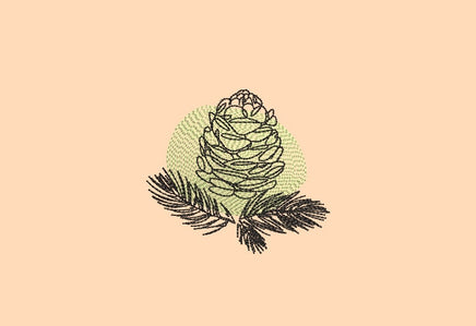 Pine Cone Christmas Machine Embroidery Design, 4x4 hoop