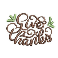 Thanksgiving Give Thanks Machine Embroidery Design - sproutembroiderydesigns