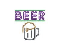 Beer Sign Machine Embroidery Design - sproutembroiderydesigns