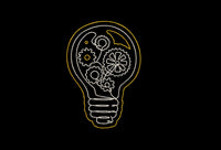 Idea Light Bulb Gear Embroidery Design, 2 sizes, With and without color, Great for teens!