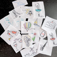 Colorful Sketch Hot Air Balloon Machine Embroidery Design