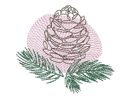 Pine Cone Christmas Machine Embroidery Design, 4x4 hoop