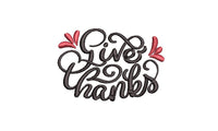 Thanksgiving Give Thanks Machine Embroidery Design - sproutembroiderydesigns