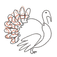 Scribble Turkey Thanksgiving Machine Embroidery Design - sproutembroiderydesigns