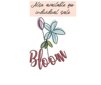 Word Flower Machine Embroidery Design Collection, 4 designs in 2 sizes each, PES, DST, VP3, EXP, hus, jef, pcs, shv, vip, Quick Stitch - sproutembroiderydesigns