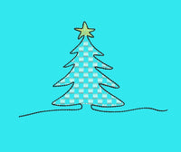 Gingham Christmas Tree Machine Embroidery Design, 2 sizes, 4x4 and 5x7 hoop, PES, DST, VP3, EXP, hus, jef, pcs, shv, vip, csd, xxx - sproutembroiderydesigns