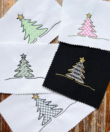 Pine Needle Christmas Tree Machine Embroidery Design, 2 sizes, 4x4 and 5x7 hoop, PES, DST, VP3, EXP, hus, jef, pcs, shv, vip, csd, xxx