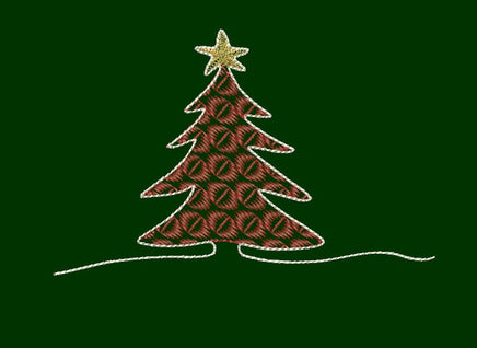 Motif Christmas Tree Machine Embroidery Design - sproutembroiderydesigns