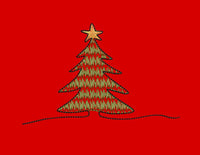 Pine Needle Christmas Tree Machine Embroidery Design, 2 sizes, 4x4 and 5x7 hoop, PES, DST, VP3, EXP, hus, jef, pcs, shv, vip, csd, xxx