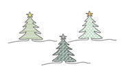 Christmas Tree Collection Machine Embroidery Design, 3 designs in 2 sizes each, PES, DST, VP3, EXP, hus, jef, pcs, shv, vip, csd, xxx quick