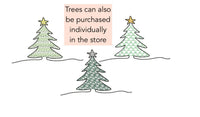 Christmas Tree Collection Machine Embroidery Design, 3 designs in 2 sizes each, PES, DST, VP3, EXP, hus, jef, pcs, shv, vip, csd, xxx quick
