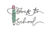 Pencil Back To School Machine Embroidery Design - sproutembroiderydesigns