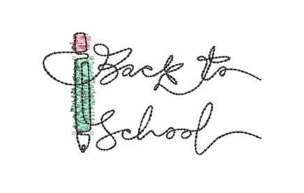 Pencil Back To School Machine Embroidery Design - sproutembroiderydesigns