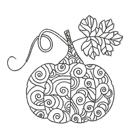 Baroque Pumpkin Machine Embroidery Design - sproutembroiderydesigns