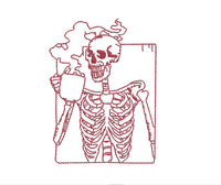 Coffee Skeleton Machine Embroidery Design - sproutembroiderydesigns