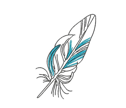 Feather Embroidery Design, 2 sizes, Quick Stitch, Collection Available, PES, DST, VP3, pcs + more