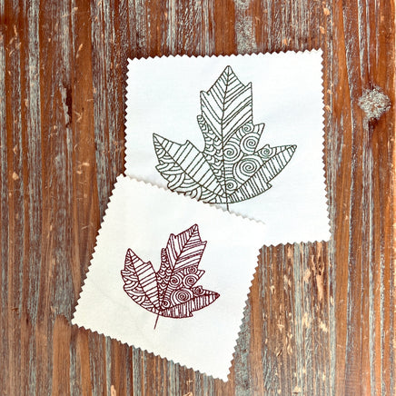 Doodle Autumn Leaf Machine Embroidery Design - sproutembroiderydesigns