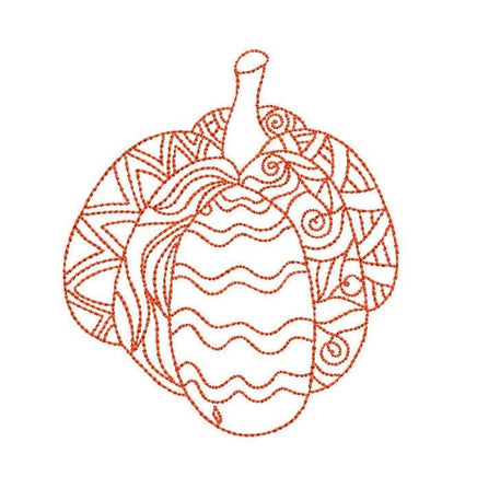 Doodle Pumpkin Machine Embroidery Design - sproutembroiderydesigns