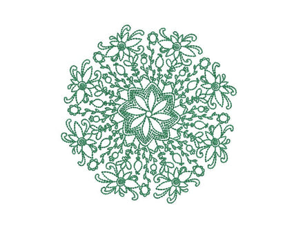 Floral Mandala Machine Embroidery Design, 2 sizes