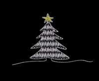 Pine Needle Christmas Tree Machine Embroidery Design, 2 sizes, 4x4 and 5x7 hoop, PES, DST, VP3, EXP, hus, jef, pcs, shv, vip, csd, xxx