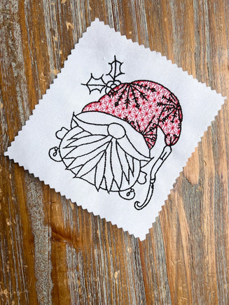 Snowflake Gnome Machine Embroidery Design, 2 sizes, Christmas Gnome embroidery