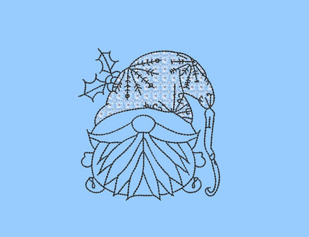 Snowflake Gnome Machine Embroidery Design, 2 sizes, Christmas Gnome embroidery