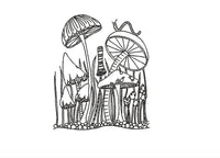 Mushroom Forest Machine Embroidery Design, 3 sizes, Quick Stitch, Mushroom embroidery design - sproutembroiderydesigns
