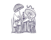 Mushroom Forest Machine Embroidery Design, 3 sizes, Quick Stitch, Mushroom embroidery design - sproutembroiderydesigns