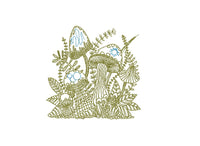Mushroom Garden Machine Embroidery Design, 2 sizes, Quick Stitch, Mushroom embroidery design
