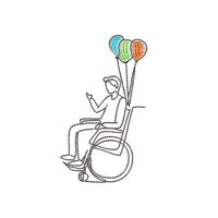 Balloons Wheelchair Machine Embroidery Design - sproutembroiderydesigns