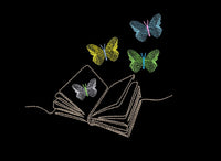 Butterfly Books Machine Embroidery Design, 2 sizes, Book Embroidery Design, Quick Stitch - sproutembroiderydesigns