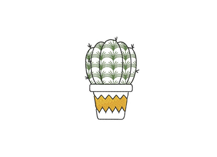 Cactus Collection Embroidery Design, 5 Designs, Cactus Embroidery Design, Quick Stitch, PES, VIP, DST, vp3, pcs + more, Style 1