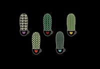 Cactus Embroidery Design, 5 Designs, Cactus collection Embroidery Design, Quick Stitch, PES, VIP, DST, vp3, pcs + more, Style 2