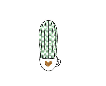 Cactus Embroidery Design, 5 Designs, Cactus collection Embroidery Design, Quick Stitch, PES, VIP, DST, vp3, pcs + more, Style 2