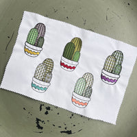 Cactus Embroidery Design, 5 Designs, Cactus collection Embroidery Design, Quick Stitch, PES, VIP, DST, vp3, pcs + more, Style 3