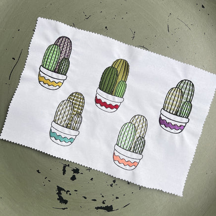 Cactus Embroidery Design, 5 Designs, Cactus collection Embroidery Design, Quick Stitch, PES, VIP, DST, vp3, pcs + more, Style 3