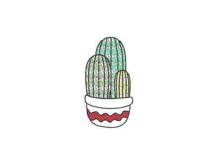Cactus Embroidery Design, 5 Designs, Cactus collection Embroidery Design, Quick Stitch, PES, VIP, DST, vp3, pcs + more, Style 3