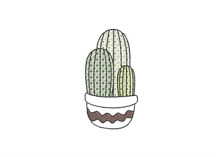 Cactus Embroidery Design, 5 Designs, Cactus collection Embroidery Design, Quick Stitch, PES, VIP, DST, vp3, pcs + more, Style 3